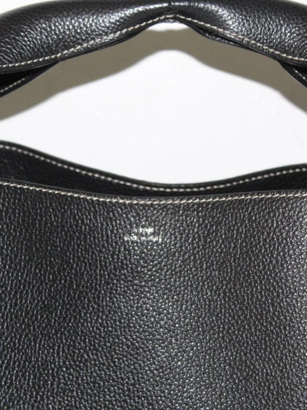 Toteme Pebble Leather Black Top Handle Shoulder Bucket Bag Crossbody - Picture 5 of 13